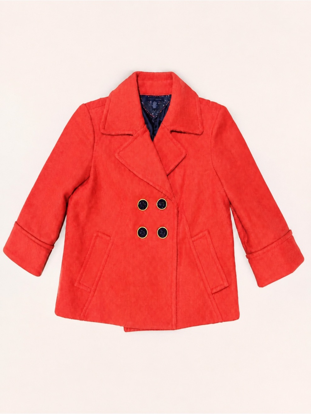 Tommy Hilfiger orange red Double-Breasted Peacoat